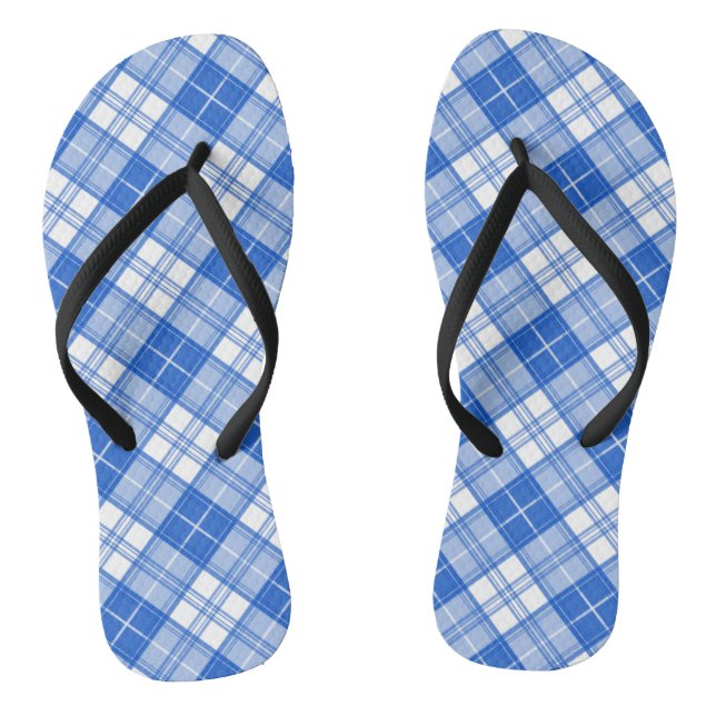 Brown White Tartan Pattern yxm0uat9 Thongs (Footbed)