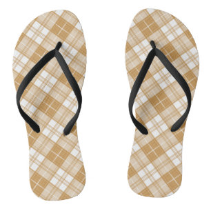 Brown White Tartan Pattern yxm0uat9 Thongs