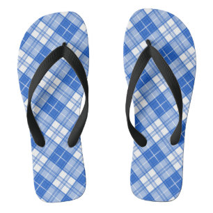 Brown White Tartan Pattern yxm0uat9 Thongs
