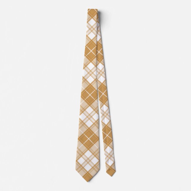 Brown White Tartan Pattern yxm0uat9 Tie (Front)