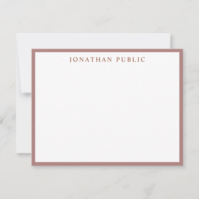 Brown White Template Elegant Simple Personalised (Front)