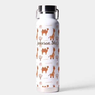 Brown White Toy Animal Cactus Camel Llama Water Bottle