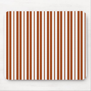 Brown White Vertical Stripes Pattern Mouse Pad