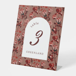 Brown Wild Botanical Maximalism Fall Wedding Pedestal Sign