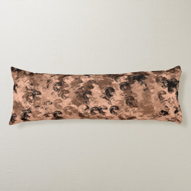 Brown With Black Abstract Pattern Design Body Cushion (Front)