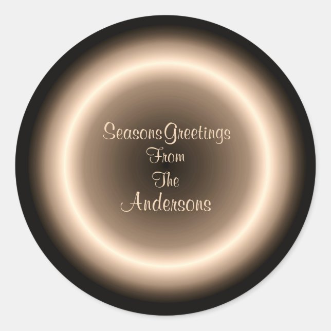 Brown with Cream Illuminated Circle Xmas Seal (Front)