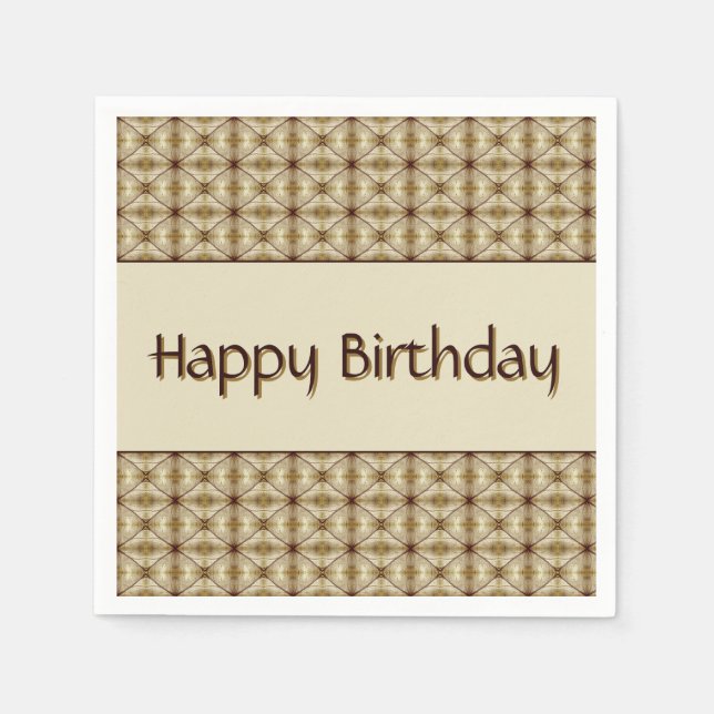 Brown With Gold Patterned Napkin (Front)