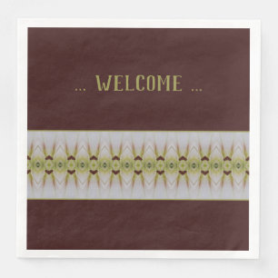 Brown With Lime Green Napkin