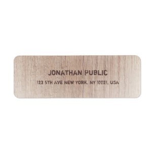 Brown Wood Board Distressed Text Return Address Label