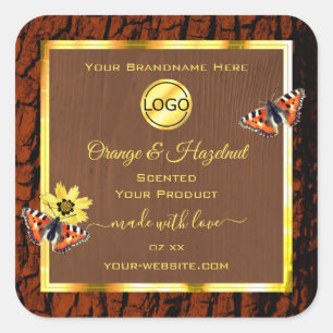 Brown Wood Grain Tree Bark Product Labels Add Logo