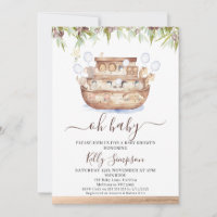 Brown Wood Olives Noah's Ark Boys Baby Shower