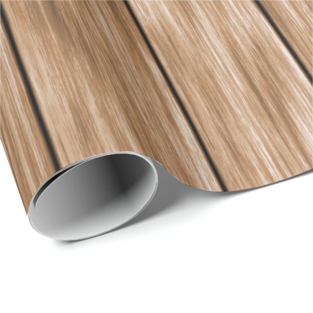 Brown Wood Panel Wrapping Paper (Roll Corner)