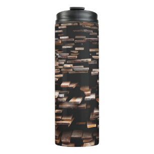 Brown wood planks photography thermal tumbler
