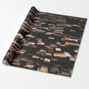 Brown wood planks photography wrapping paper