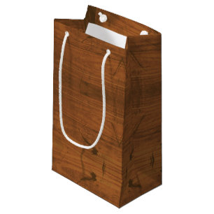 Brown wood Rustic pattern Small Gift Bag