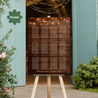 Brown Wood String Lights 12 Tables Wedding Seating