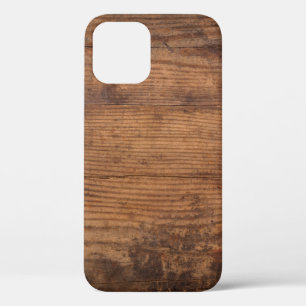 Brown wood texture. Abstract background, empty tem iPhone 12 Case