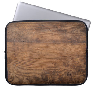 Brown wood texture. Abstract background, empty tem Laptop Sleeve