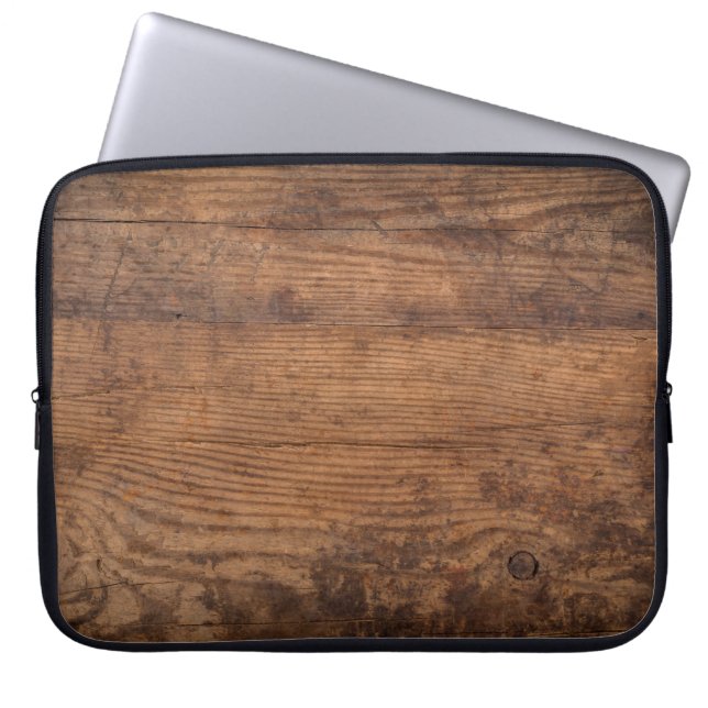 Brown wood texture. Abstract background, empty tem Laptop Sleeve (Front)