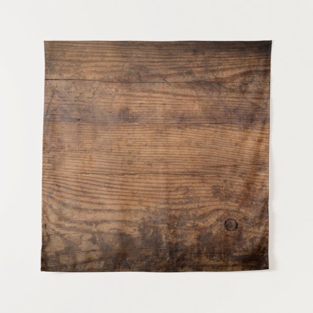 Brown wood texture. Abstract background, empty tem Tapestry (Front)
