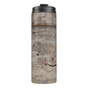 Brown wood thermal tumbler
