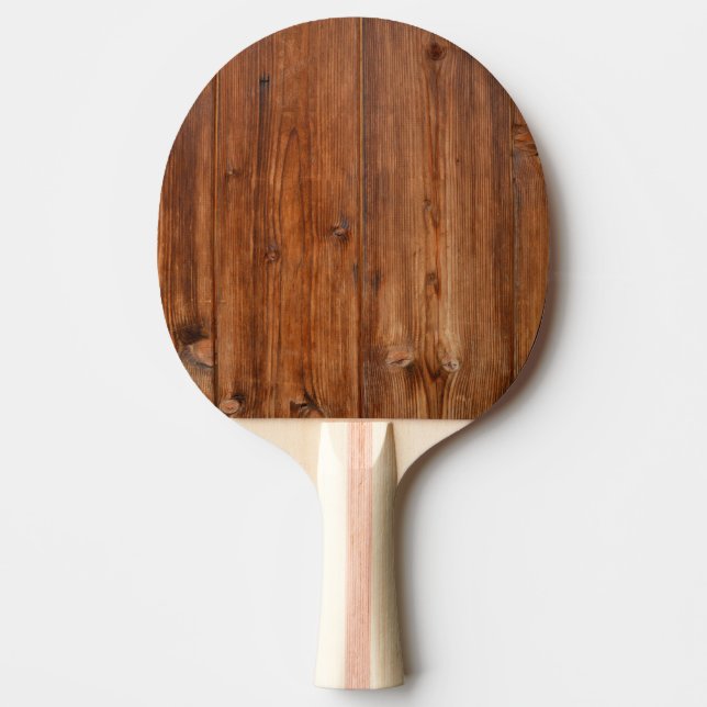 Brown Wood Wall Texture Structure Ping Pong Paddle (Front)