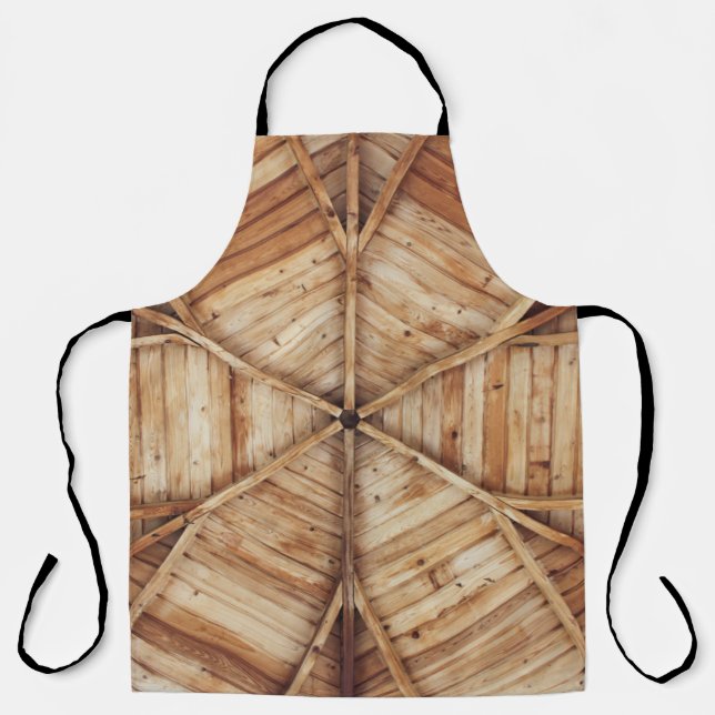 Brown wooden ceiling surface apron (Front)