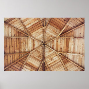 Brown wooden ceiling surface poster