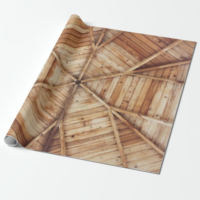 Brown wooden ceiling surface wrapping paper (Unrolled)