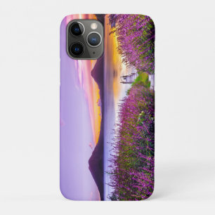 brown wooden dock between lavender flower field iPhone 11 pro case