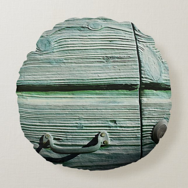 Brown wooden drawer round cushion (Front)