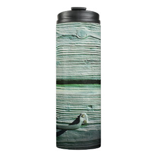 Brown wooden drawer thermal tumbler