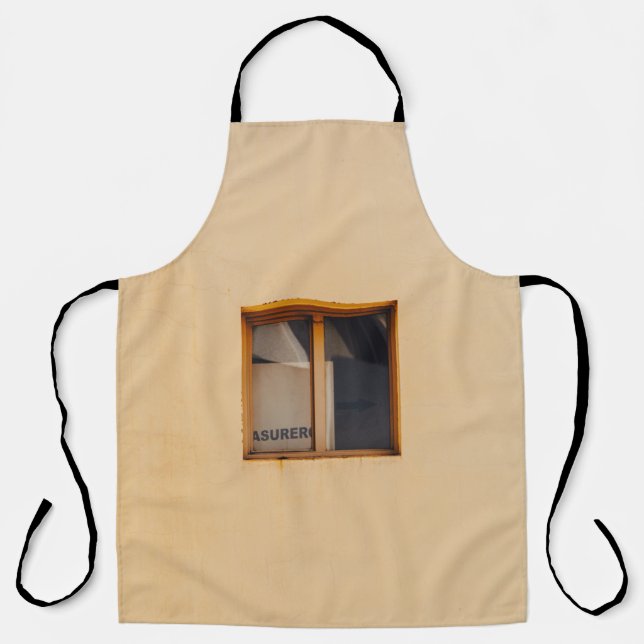 BROWN WOODEN FRAMED GLASS WINDOW APRON (Front)