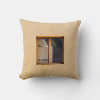BROWN WOODEN FRAMED GLASS WINDOW CUSHION