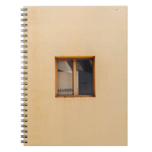 BROWN WOODEN FRAMED GLASS WINDOW NOTEBOOK