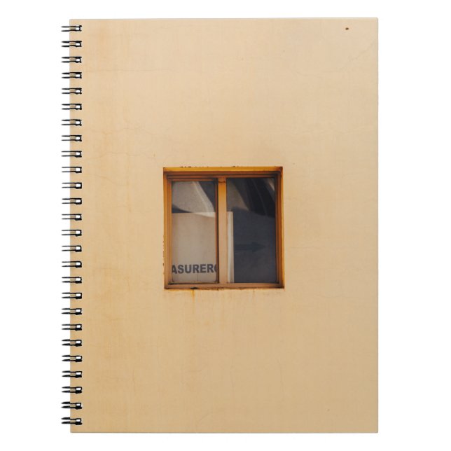 BROWN WOODEN FRAMED GLASS WINDOW NOTEBOOK (Front)