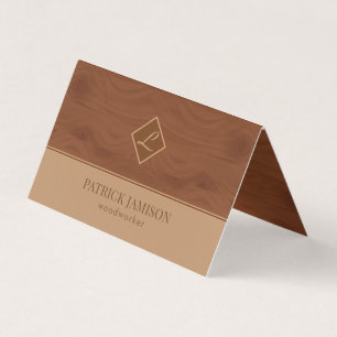 Brown Wooden Knot With Logo Business Card