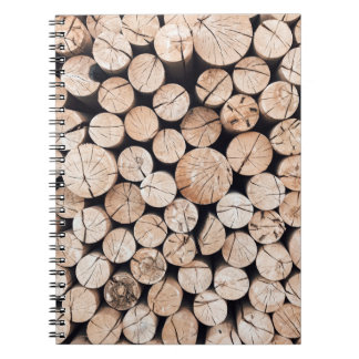 Brown wooden log lot notebook