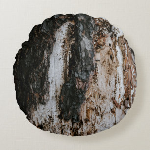 Brown wooden log round cushion