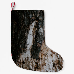 Brown wooden log small christmas stocking