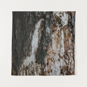Brown wooden log tapestry