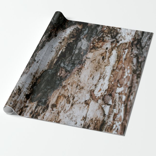Brown wooden log wrapping paper (Unrolled)