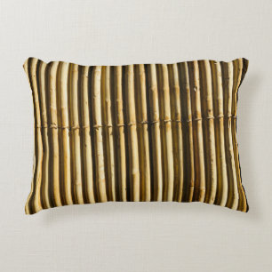 Brown wooden panel decorative cushion