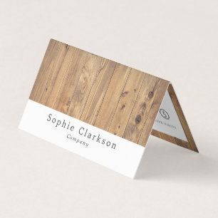 Brown Wooden Planks, Rustic Double Loyalty Business Card