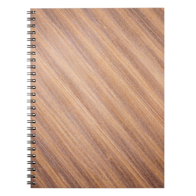 Brown wooden surface notebook (Front)