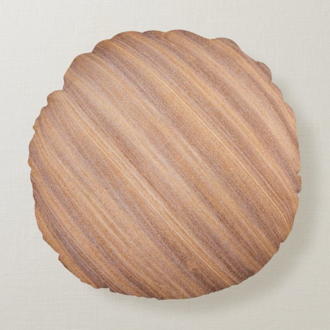 Brown wooden surface round cushion (Front)