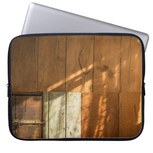Brown wooden wall laptop sleeve