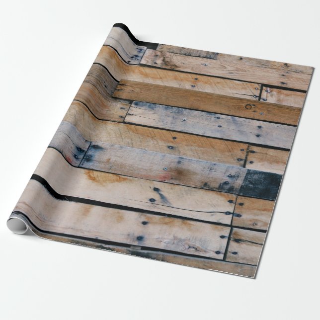 Brown wooden wall wrapping paper (Unrolled)