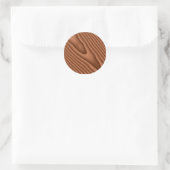Brown Woodgrain Textured Classic Round Sticker (Bag)