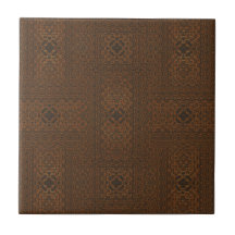 Brown Woven Look Pattern Ceramic Tile